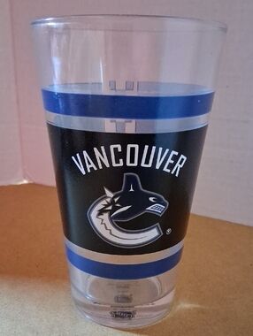 Hockey Team Logo Pint Glass - Blue and Black